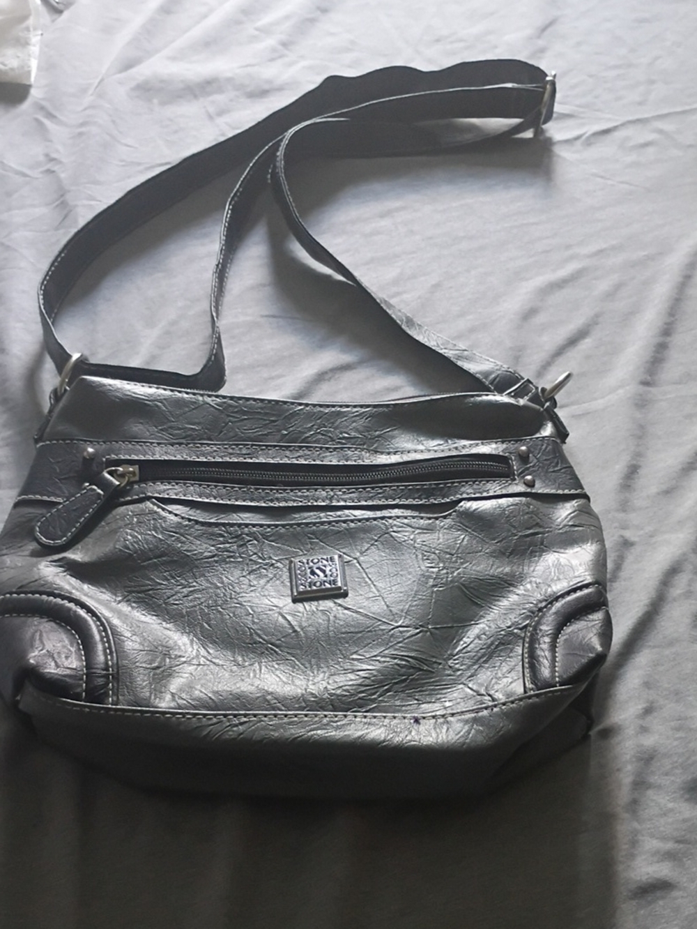 Classic Grey And Black Crossbody Shoulder Bag